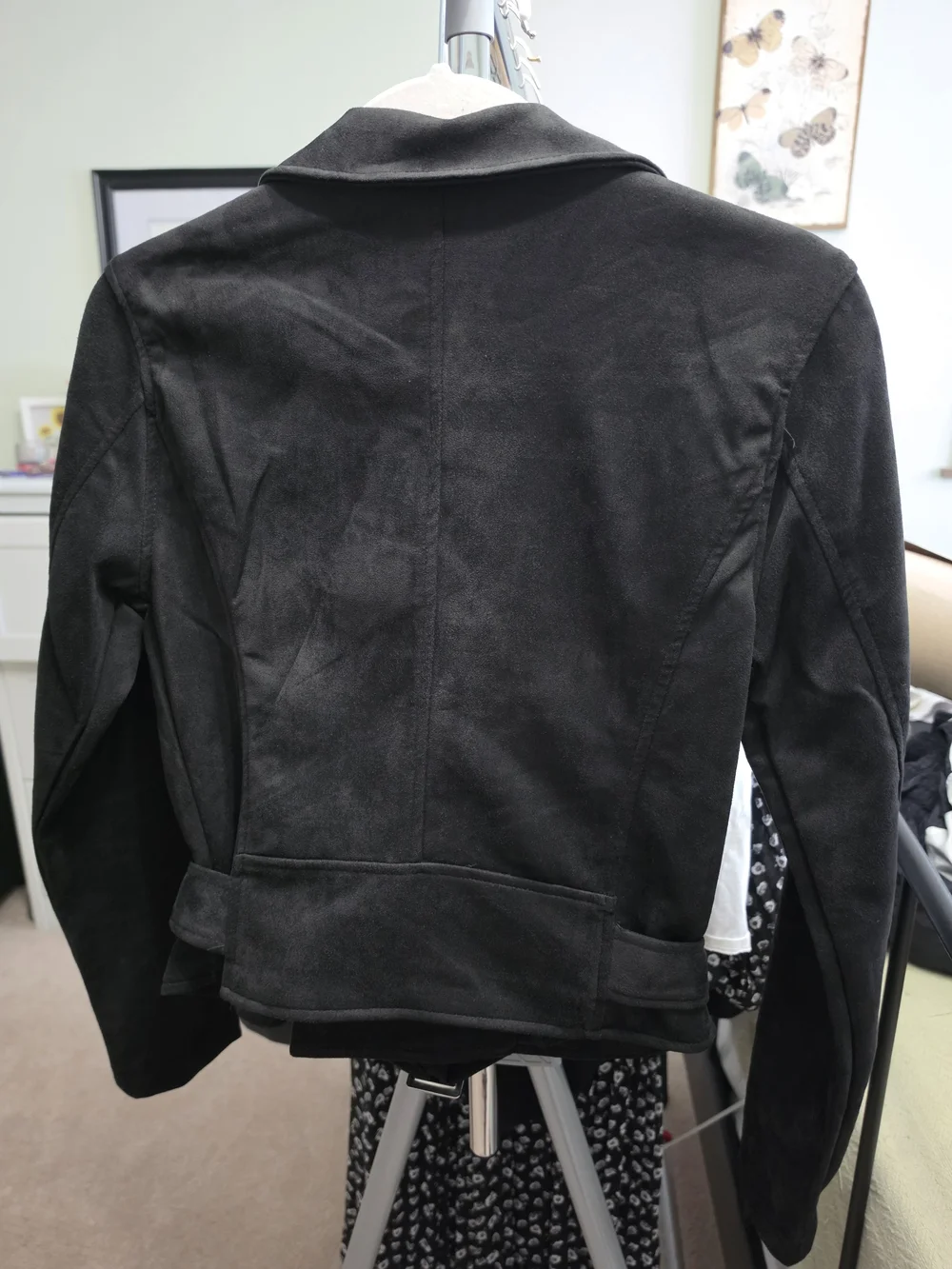 Francesca's Collections Stoosh Black Suede Cropped Moto Jacket NWT - Picture 4 of 6